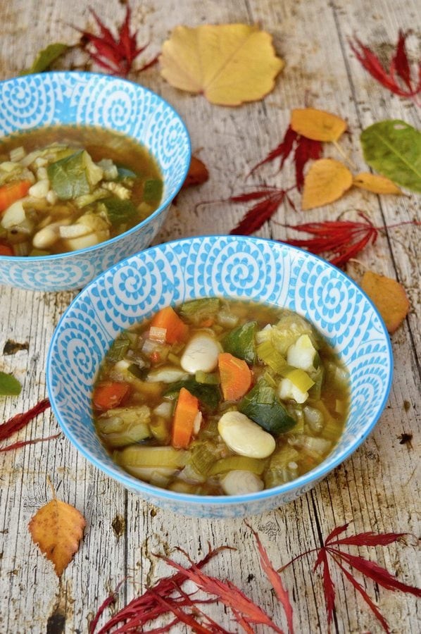 Chunky vegetable soup with beans
