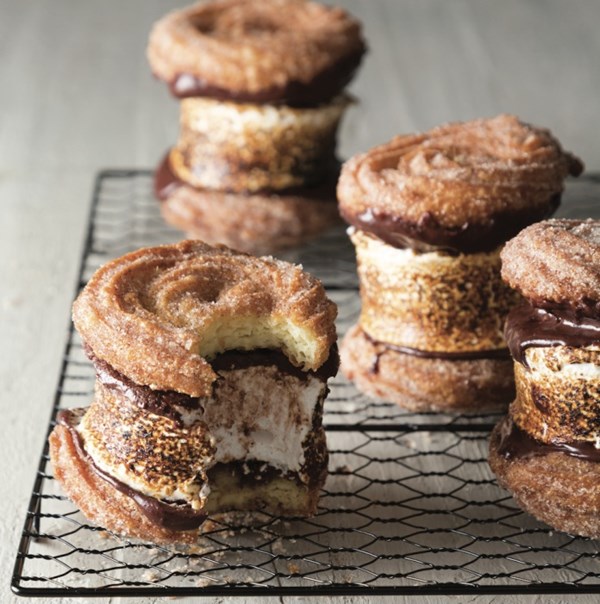 Churro s'mores [churro rounds, spicy ganache]