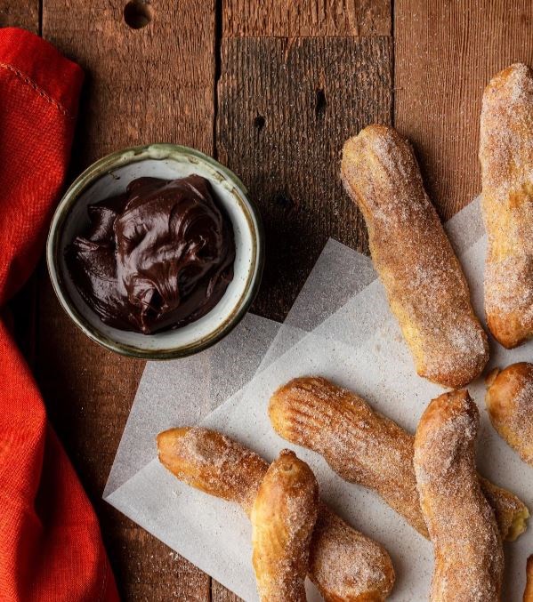 Churros with chocolate dipping sauce