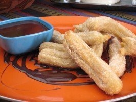Churros with spiced sugar and chocolate dipping sauce