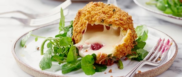 Chutney-stuffed goat's cheese