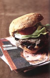 Ciabatta steak sandwich with caramelized onions