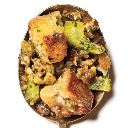 Ciabatta stuffing with chestnuts and raisins