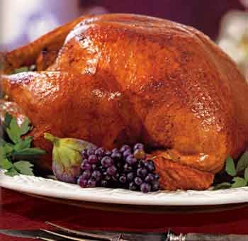 Cider-basted turkey with roasted apple gravy