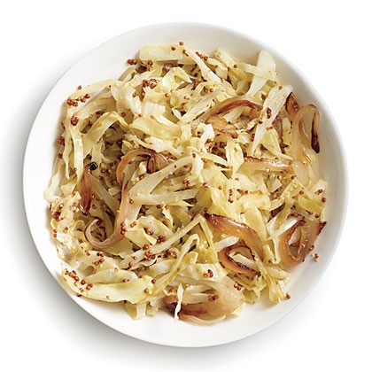 Cider-braised cabbage