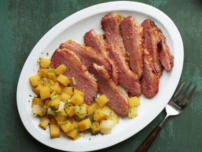 Cider-braised corned beef with rutabaga
