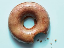 Cider doughnuts with maple-tahini glaze
