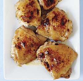 Cider-glazed chicken thighs