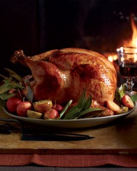 Cider-glazed turkey with lager gravy