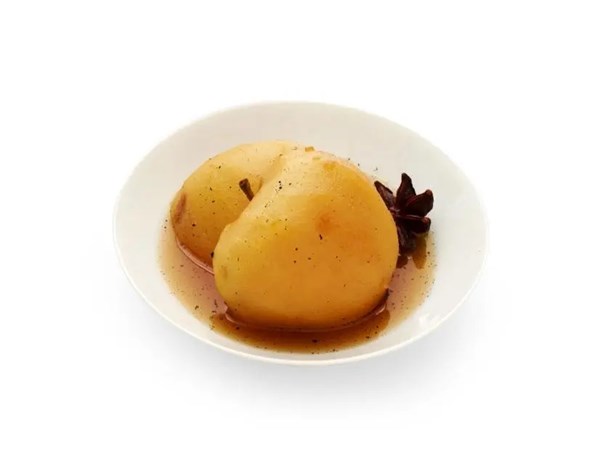 Cider-poached apples 