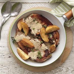 Cider pork with apples