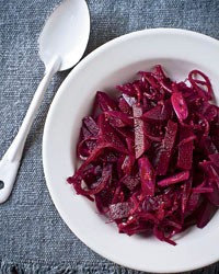 Cider-vinegar-pickled beets