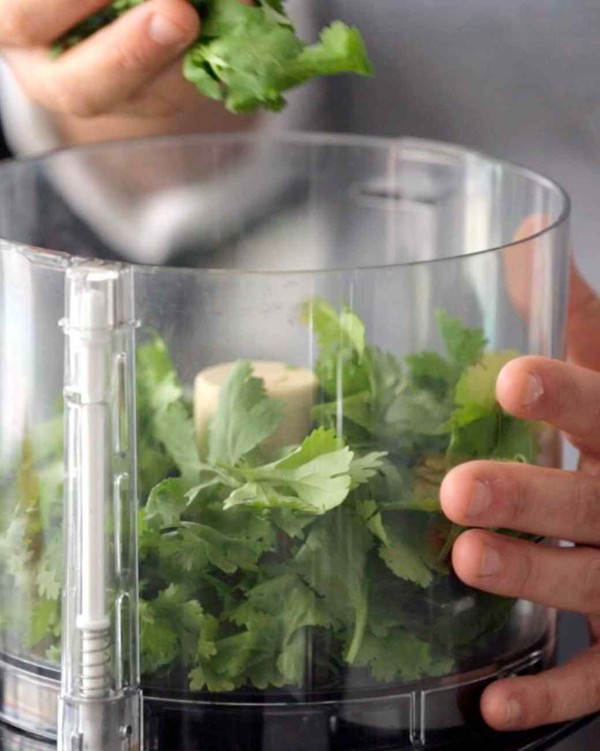 Cilantro, cashew and red chile pesto
