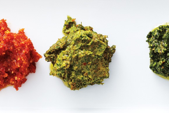 Cilantro, chili and sunflower seed pesto