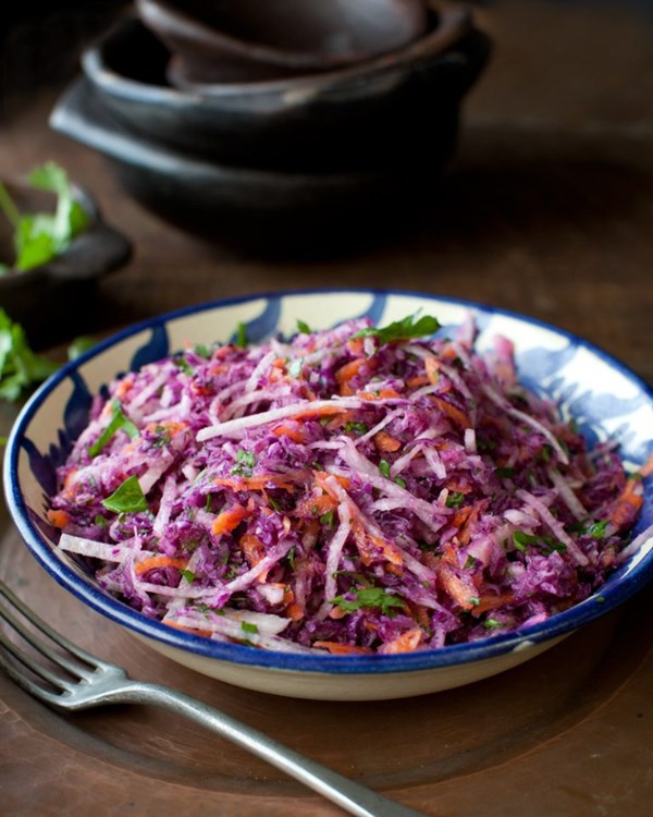 Cilantro-jicama slaw with lime-orange dressing