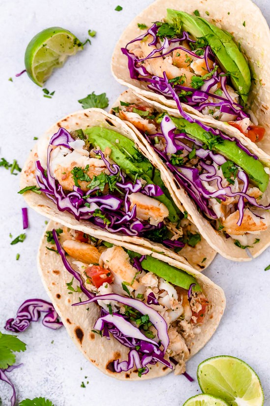 Cilantro lime fish tacos