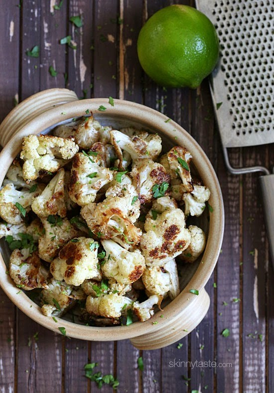 Cilantro-lime roasted cauliflower
