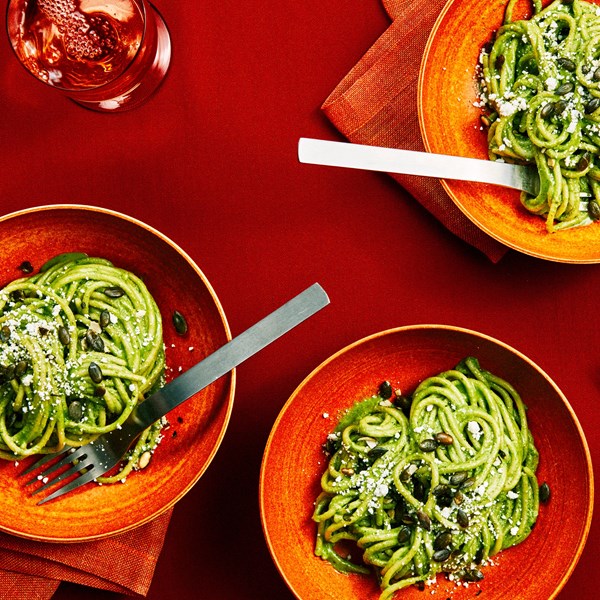 Cilantro pesto pasta