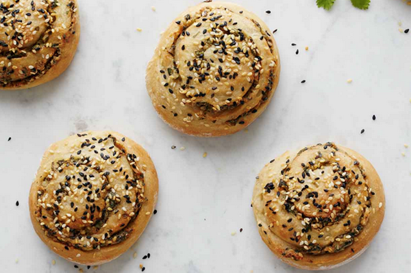 Cilantro scallion rolls