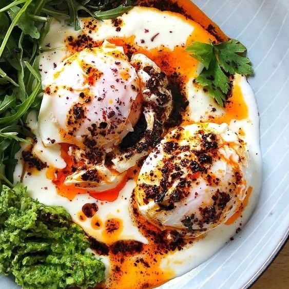 Çilbir-inspired eggs [Carly Sutherland]