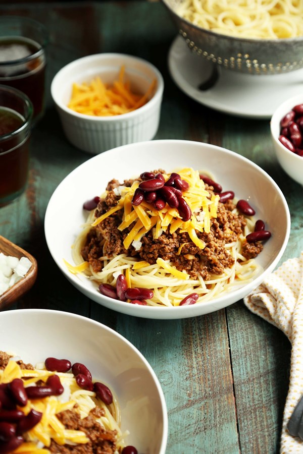 Cincinnati chili dinner
