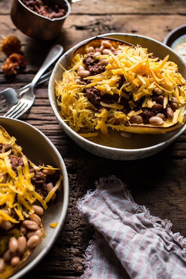 Cincinnati chili stuffed spaghetti squash