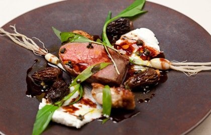 Cinderford lamb, Brock Hall farm goat’s curd, wild garlic roots and shoots