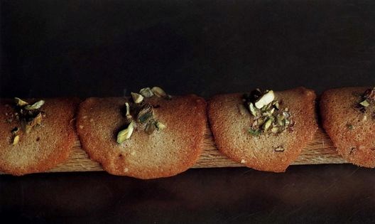 Cinnamon and pistachio tuiles