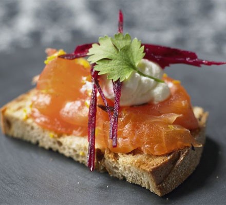 Cinnamon and star anise cured salmon