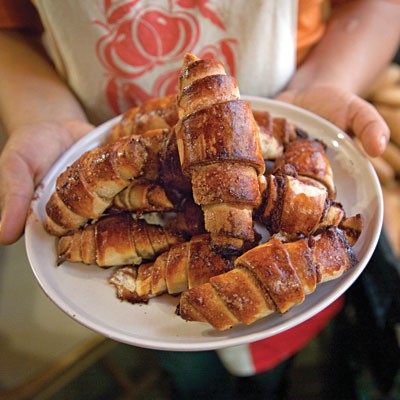 Cinnamon, apricot and walnut pastries (Rugelach)