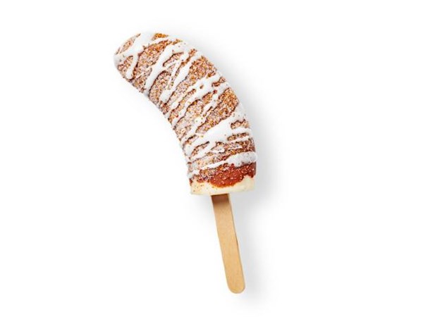 Cinnamon bun frozen banana pops