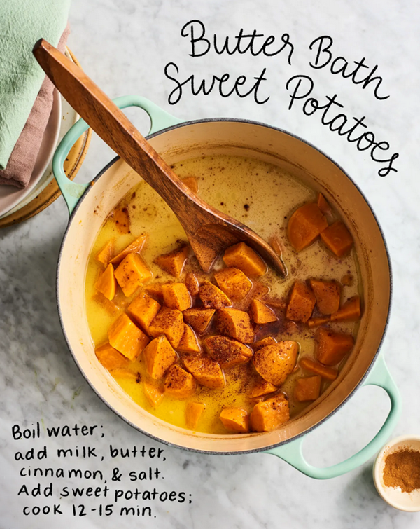 Cinnamon butter bath sweet potatoes