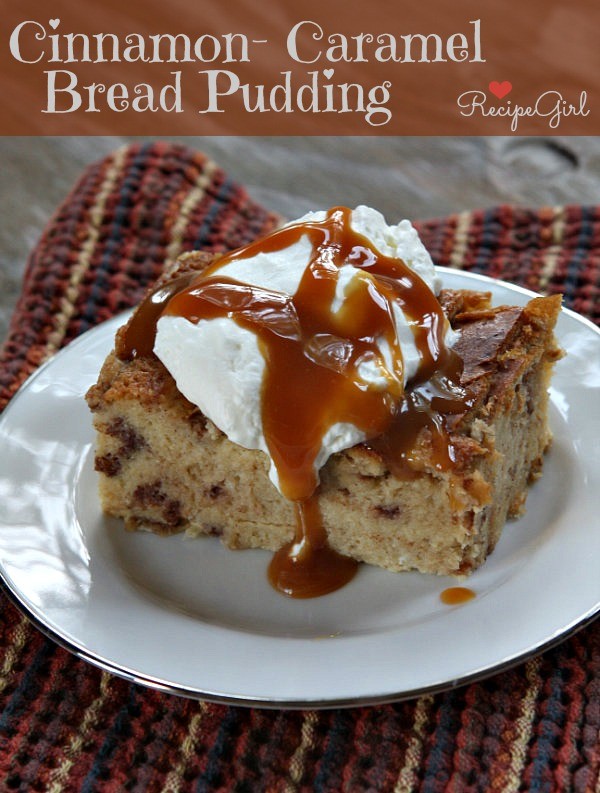 Cinnamon-caramel bread pudding
