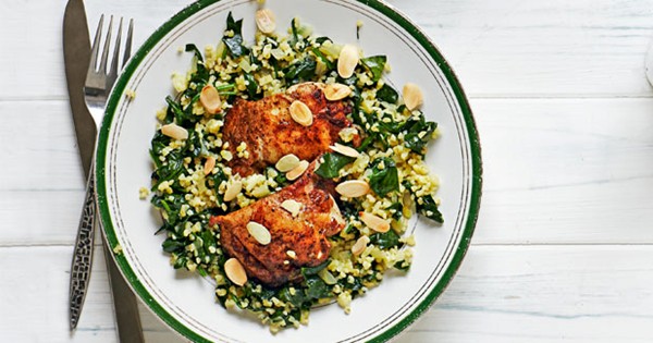 Cinnamon chicken bulgar pilaf