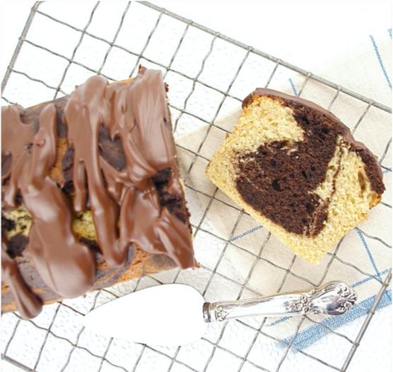 Cinnamon chocolate marble loaves