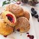 Cinnamon doughnuts with organic blackberry jam