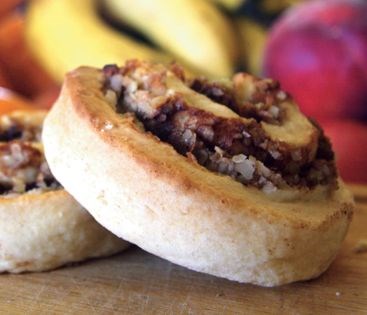 Cinnamon fruit and nut scrolls