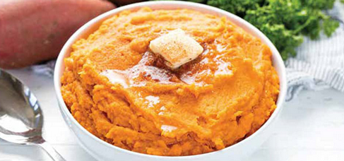 Cinnamon-honey butter mashed sweet potatoes