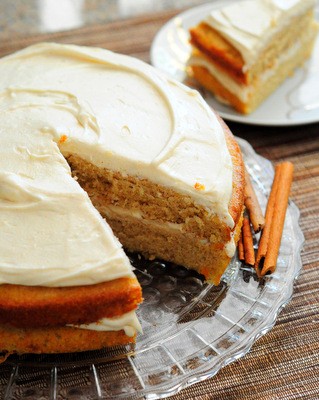 Cinnamon layer cake with cinnamon cream cheese frosting