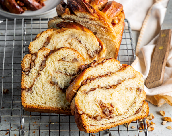 Cinnamon-pecan babka