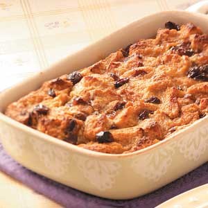 Cinnamon-raisin bread pudding 