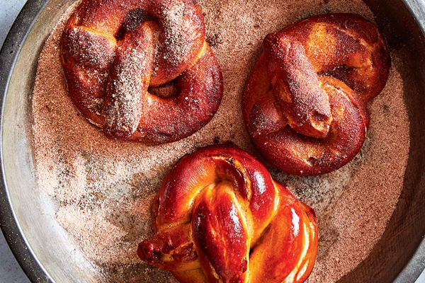 Cinnamon raisin soft pretzels