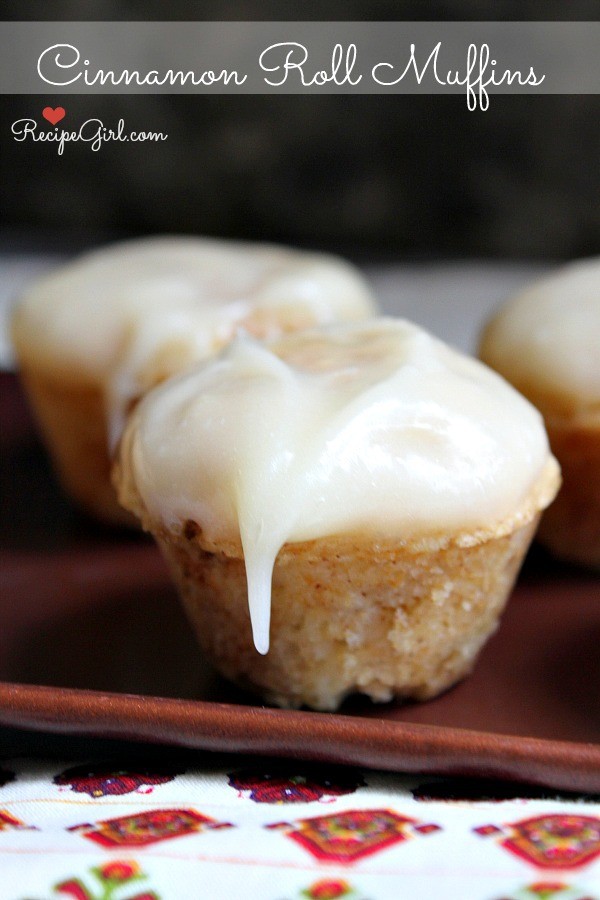 Cinnamon roll muffins with cream cheese frosting