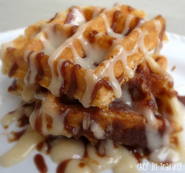 Cinnamon roll waffles