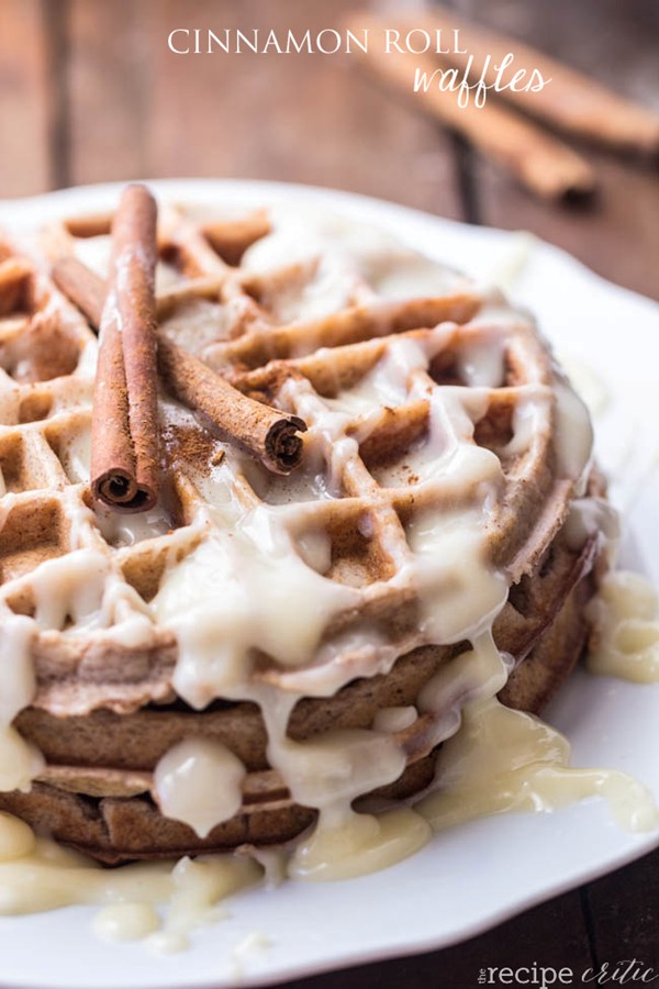 Cinnamon roll waffles