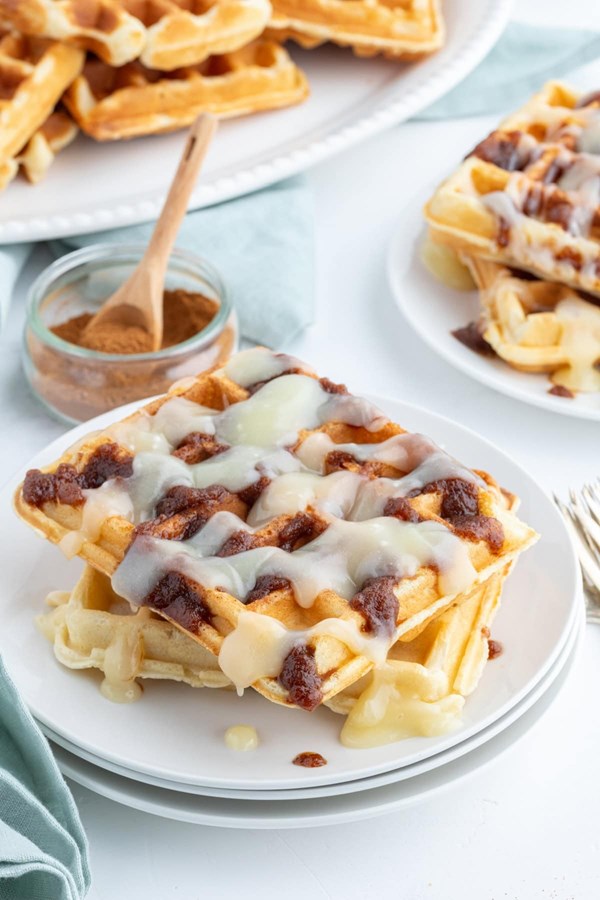 Cinnamon roll waffles