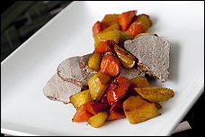 Cinnamon-spice pork tenderloin with roasted root vegetables