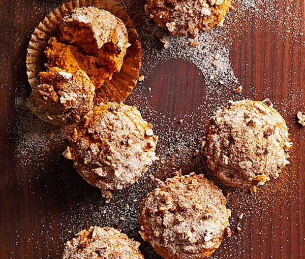 Cinnamon-sugar bourbon-pumpkin muffins