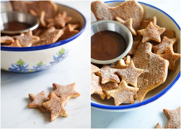 Cinnamon sugar chips with chocolate sauce