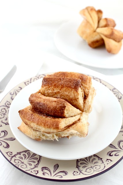 Cinnamon sugar or sour cherry jam fantan rolls